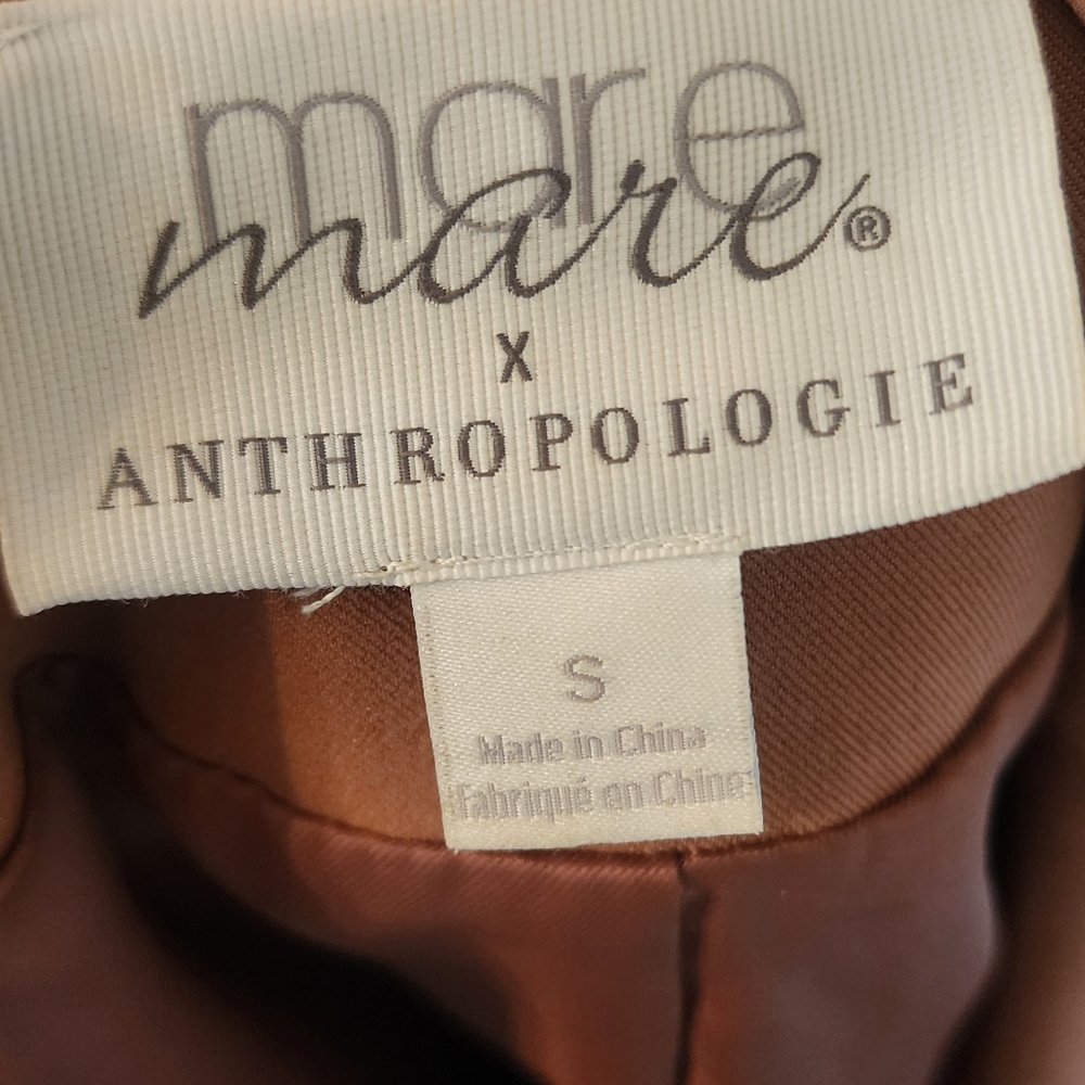 Mare Mare for Anthropologie Camel Longline Blazer Size Small - Picture 10 of 10